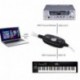 USB MIDI Adaptador 6Ft 2M USB a MIDI Interface Cable Convertidor-USB a Midi In-Out Convertidor Teclado musical Piano a PC Por