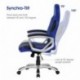 LANGRIA Racing Silla de Oficina de Cuero de la Computadora, Giratorio de 360 Grados, Apoyabrazos Bien Acolchado, Respaldo Alt