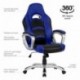 LANGRIA Racing Silla de Oficina de Cuero de la Computadora, Giratorio de 360 Grados, Apoyabrazos Bien Acolchado, Respaldo Alt