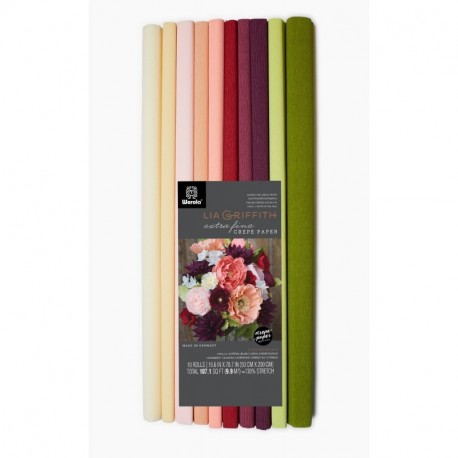 Lia Griffith Extra Fine Crepe Paper Folds Rolls, 10.7-Square Feet, Assorted Colors LG11018 by Lia Griffith
