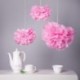 Bliqniq 15 x Pompones Flores de Papel de Seda Para la Decoración de la Boda, del Baby Shower. Blanco/Rosa claro/rosa ø20,25,
