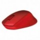 Logitech M330 Silent Plus - Ratón inalámbrico silencioso con Seguimiento óptico, Alcance 10 m, 1 x Pila AA, Rojo