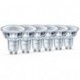 Philips - Pack de 6 Bombillas Led Foco Gu10 Cristal, 4.6 W Equivalente a 50 W, 355 Lúmenes, Luz Blanca Cálida