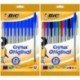 Bic - Pack 10 bolígrafos de punta redonda de color azul + 10 bolígrafos de punta redonda de colores variados