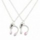 Juego de collares para mejores amigos, con “BFF”, color plateado, auriculares rosas, 2 unidades, de Lux Accessories