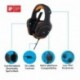 Logitech G231 Prodigy - Auriculares para Gaming estéreo con micrófono para PC, Xbox One y PS4 Color Negro/Naranja