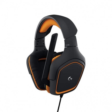 Logitech G231 Prodigy - Auriculares para Gaming estéreo con micrófono para PC, Xbox One y PS4 Color Negro/Naranja