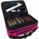 Travelmall Cosmético Organizador-Profesional Maquillaje Case-Travel Maquillaje Herramientas Contenedor Rosa roja- 42x31x14 c