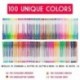 100 Bolígrafos de Gel Zenacolor con Estuche - Set Extragrande - 100 Colores Unicos - Con Tinta de Flujo Continuo de Calidad S