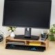 ESYNiC Soporte de Sobremesa para Monitor Organizador de Madera con Dos Pisos Ideal para Desktop Monitor LCD TV Laptop Ordenad