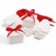 CLE DE TOUS - Set de 50 Cajas para dulces bombones Cajitas de boda regalo Caja de cuadro Romántico con cinta rojo Cube Favour