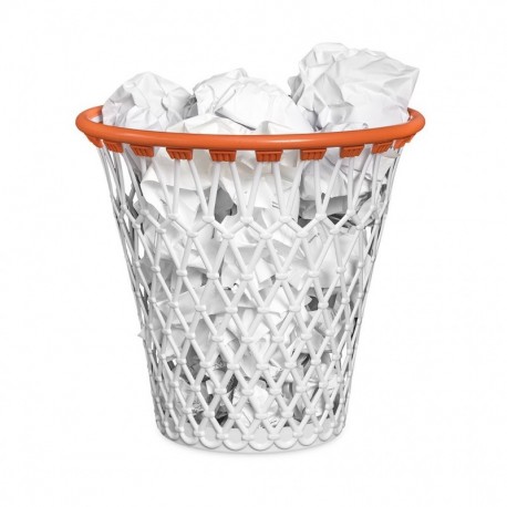 Balvi - Basket Papelera. con diseño Divertido de Canasta de Baloncesto. Color Blanco. Fabricado en plástico Muy Resistente.