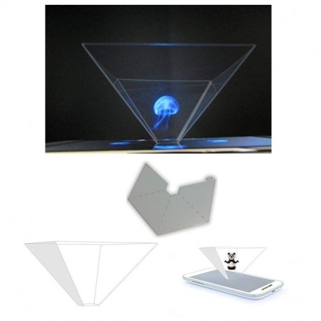 Purital® – Holograma 3D, proyector piramidal. Para móvil, smartphone y tablet 1 Stck. Tablet