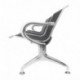 PrimeMatik - Bancada para Sala de Espera con sillas ergonómicas Negras de 3 plazas