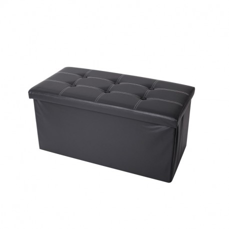 Mobili Rebecca® Baúl dormitorio Puff asiento gris Taburete caja taburete Arcón rectangular con tapa moderno Cod. RE4624 