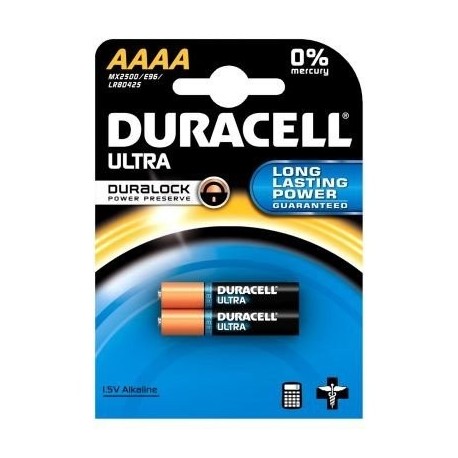 Duracell Specialty, Pilas alcalinas AAAA, Pack 2 baterías