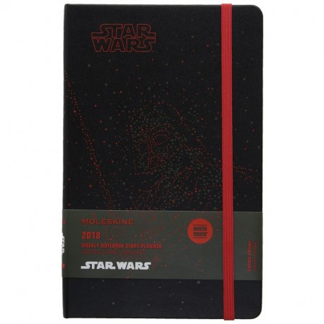 Moleskine Agenda semanal 2018, edición limitada Star Wars Darth Vader, de 12 meses, tamaño grande y tapa dura