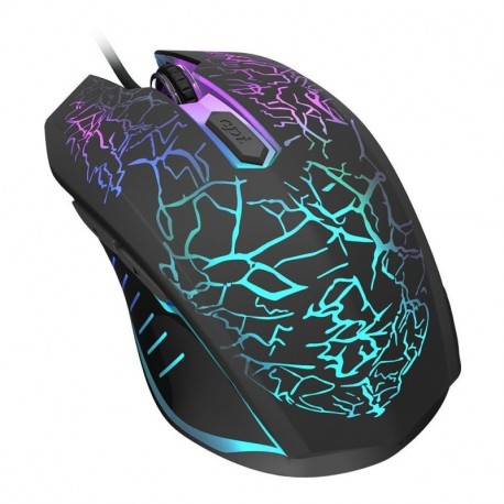 VersionTECH. Ratón Gaming con Cable hasta 2400 dpi Ratón Ergonómico Óptico para Juegos con 7 Colores Luz LED 6 Botón Gaming M