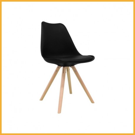 regalosMiguel Silla Nórdica - Silla Scandi Negra - Silla Nordic escandinava Inspirada en Silla Eames DSW - Topic - Elige tu 