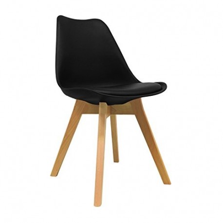 regalosMiguel Silla Nórdica - Silla escandinava One Negra - Silla Nordic Scandi Inspirada en Silla Eames DSW - Mona - Elige 