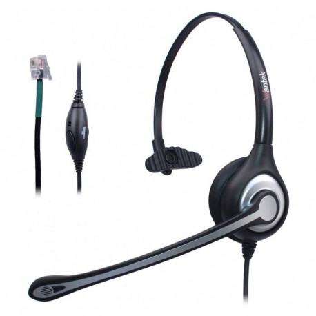 Auriculares Teléfono Fijo Cableados Mono, Micrófono con Cancelación de Ruido, WANTEK Cascos con Control de Volumen para AVAYA