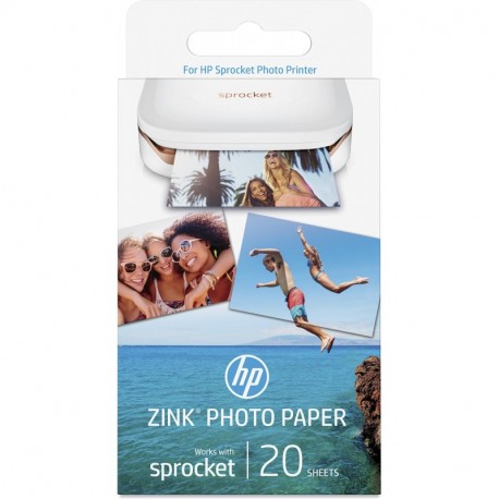 HP ZINK - Papel fotográfico adhesivo 20 hojas/5 x 7,6 cm 