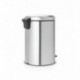 Brabantia Newicon-Cubo de Basura con Pedal, 20 l, Color Acero Mate Fpp Anti-Huellas, Inoxidable