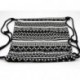 Westeng - Bolsa con cordón lienzo, diseño de geométrico mochila Simple estilo noir-Negro
