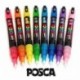 Posca - Rotuladores de pintura con purpurina, PC-3 ml, juego completo de 8 marcadores de pintura con purpurina, en caja de re