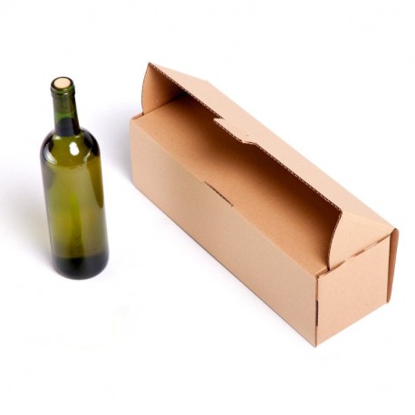  25x Caja para 1 Botella de cartón automontable y envíos postales TCPOBOX D 38 x 12 x 12 cms LOTE DE 25 UNIDADES 