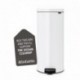 Brabantia Bin Newicon-Cubo de Basura con Pedal, Acero, 30 l, Color Blanco, Inoxidable