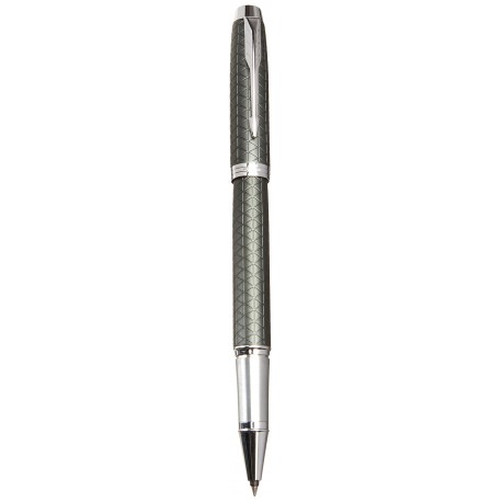 Parker IM - Bolígrafo Roller, Punto fino, color Verde Premium Dark Green Chrome trim 