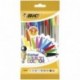 BIC Cristal Multicolor - Bolsa de 10 bolígrafos con 10 colores distintos, dos de ellos fluorescentes
