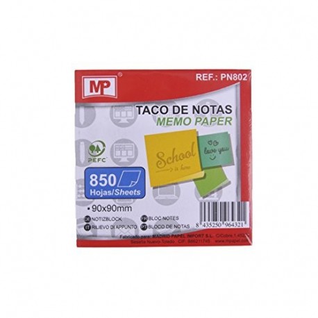 MP PN802 - Taco de notas, 850 hojas, 90 x 90 mm