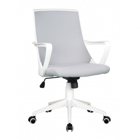 SixBros. Silla de Oficina Silla giratoria Tela Gris/Blanco 0722M/2240