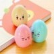 Westeng Pack de 3 Kawaii Cartoon Diseño de huevos de plástico solo agujero Sacapuntas color al azar 