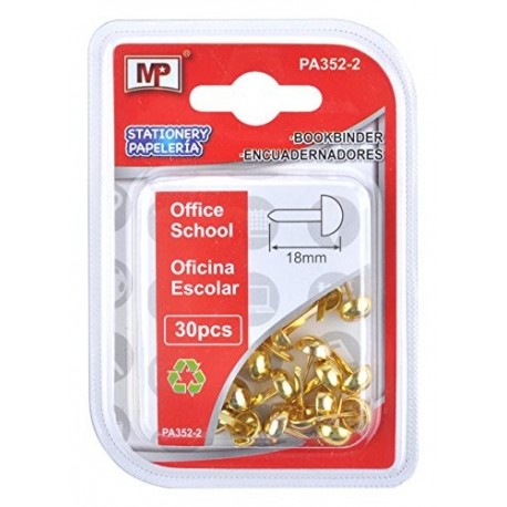 MP PA352-2 - Pack de 30 encuadernadores, color dorado