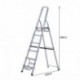 HOMCOM Escalera de Aluminio Tijera Plegable 4/5/6 Peldaños 150kg Plegable Plateado NUE 6 Peldaños 