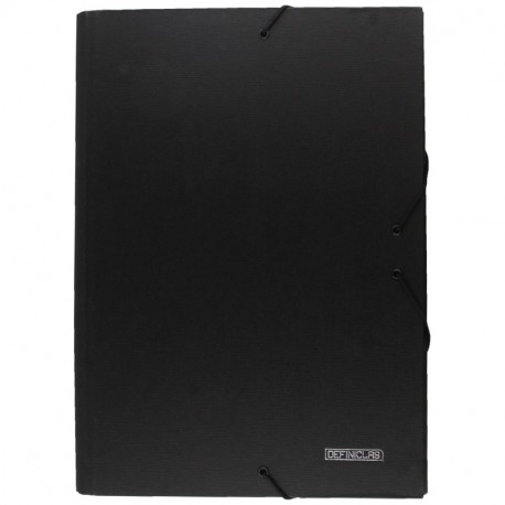 Definiclas 950159 - Carpeta de gomas 3 solapas, color negro