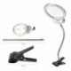 Rightwell - Lupa 2X - 6X con luz y pinza lentes de gran aumento, clip lupa electronica de mesa, plateado