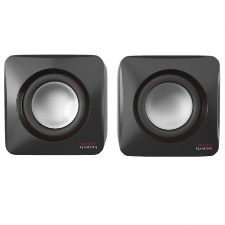 Mars Gaming MAS0 - Altavoces gaming 8W potencia, tamaño compacto, rendimiento graves optimizado, sistema de canal 2.0, sonid