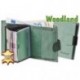 Woodland® – Súper compacto Monedero con tarjeta de crédito XXL bolsillos para 18 tarjetas de piel de búfalo Natural., menta 