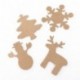 OULII 100 piezas regalo paquete etiquetas Navidad árbol copo de nieve ciervos muñeco de nieve Navidad festoneado etiqueta de 