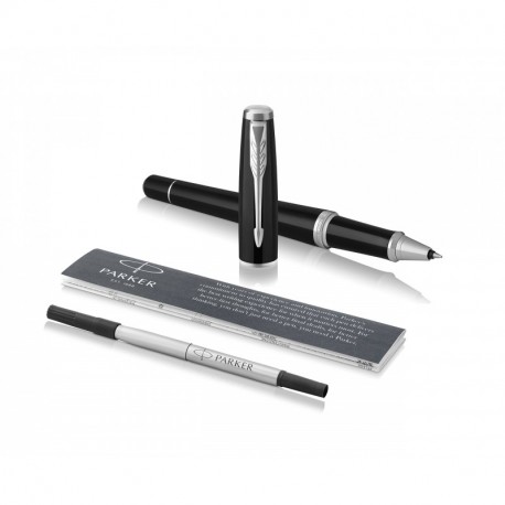 Parker Urban 1931587 - Bolígrafo roller negro London Cab, recambio de tinta negra para punta fina 