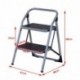 HOMCOM Escalera Plegable de Acero Taburete Escabel Base Antideslizante Tijera 2 Modelos 2 Peldaños 