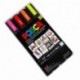 Set de 4 rotuladores fluorescentes de Posca, referencia PC-5M, vienen en estuche