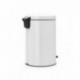 Brabantia 111846 Newicon 111846-Cubo de Basura con Pedal, Color, Acero Inoxidable, Blanco, 20 l