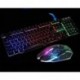 UrChoiceLtd T6 Rainbow retroiluminado USB Gaming Teclado + Rainbow Multimedia óptico de 2400dpi 6 Botones LED USB ratón para 