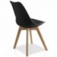 Pack 2 sillas Lucia Negro, pata madera y asiento acolchado, estilo nórdico