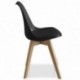 Pack 2 sillas Lucia Negro, pata madera y asiento acolchado, estilo nórdico